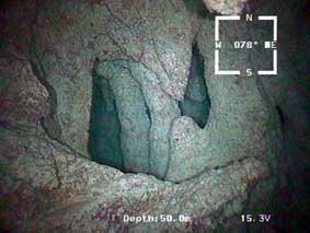 ROV GNOM examines a cave near Maldive Islands